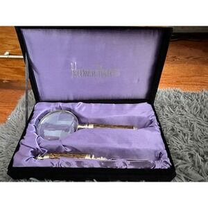 Vintage Neiman Marcus Silver Plated Magnifying Glass and Letter Opener Set